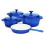 Cast Iron Pot Set 7 Piece Blue