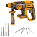 Ingco - Li-ion Rotary Hammer 20V - Unit Only With Force X Sds-plus 5 Piece