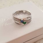 CRI103464 - 925 Sterling Silver Personalized Ring Names And Birthstones
