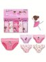 5PCS Girls' Ballerina Cotton Panties Cute Cartoon Ballet Theme Print Briefs Comfortable Breathable Underwear 2-12Y