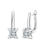 Moissanite Diamond White Plated 925 Sterling Silver Clip-on Hoop Earrings