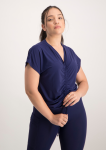 Ruche Detail Active Top - Navy - M