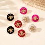 1 Pair 18K Gold Plated Bohemian Style Sexy Women's Enamel Glaze Bee Patterns Stud Earrings Fashion Simple Personality Studs For Ladies Trendy Jewelry Accessory