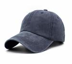Unisex Vintage Washed Distressed Baseball Cap Twill Adjustable Dad Hat H-navy One Size