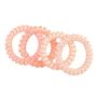 4-PIECES Spiral Hair Ties - Soft Pink & Transparent