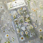 6SHEETS Decorative Stickers Vintage Plant Flower Pvc Decorative Sticker Set For Scrapbook Label Diary Stationery Album Telephone