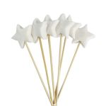 Stars On Stick White Glitter Pack Of 6
