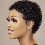 Fluffy Afro Kinky Curly Wigs 180% Density Human Hair Wig Pixie Cut Human Hair Wigs 100% Human Hair Wigs For Women Brown Color Fu