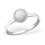 C927-C25319 - 925 Sterling Silver Fire Ans Snow Sn Opal Ring - Size 6