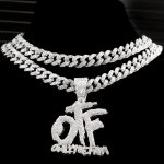 1PC Hip Hop The Family Otf Letter Pendant Necklaces For Men Women Miami Iced Out Bling Cuban Chain Necklace Punk Jewelry Gift Fa