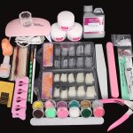 All-in-one Acrylic Nail Kit For Beginners - 12 Sparkle Colors Professional Nail Extension Tools Hypoallergenic USB Powered Compl