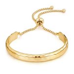 Enskefen 14K Gold Bracelets For Women Gold Bangles Adjustable Slider Bracelet Bangle Bracelets For Women Dainty Cuff Bracelet Mi
