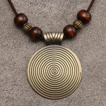 1PC Retro Simple Alloy Beaded Necklace Fashion Necklace Jewelry Ethnic Style Sweater Chain Gift For Family
