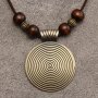 1pc Retro Simple Alloy Beaded Necklace Fashion Necklace Jewelry Ethnic Style Sweater Chain Gift For Family