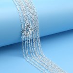 1PC 40.64-76.2CM Exquisite Plated 925 Silver Chain Exquisite Casual Collar Necklace Chains For Diy Necklace Accessories Semi-fin