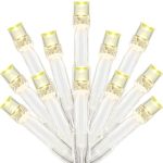 Sweet Shine 300 Count Warm White Christmas Lights 100 Feet Wide Angle 5MM LED String Lights With 8 Models Adapter Clear Cord