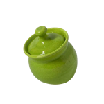 Salt Pinch Pot With Lid - Speckled Green