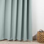Woven Blockout Taped Curtain Duck Egg - Longer Length 270CM W X 250CM L