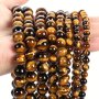 High Quality Natural Stone Beads Yellow Tiger Eye Stone Round Loose Beads For Jewelry Making DIY Bracelet 14inch/Strand 4/6/8/10/12mm Gift For Parents