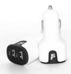 3.4A Dual USB Micro Car Charger - White