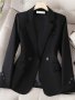 Double-breasted Lapel Neck Blazer Elegant Long Sleeve Blazer For Office & Work Women's Clothing