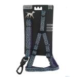 Extra Small Pet Leash & Harness Set - Assorted Colours - Green & Grey Spots