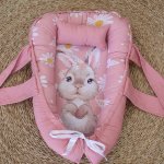 Baby Nest Baby Sleeping Pod Bunny Daisy And Butterfly Pink Set