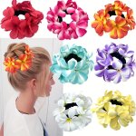 Bohemian Style Floral Hair Ties - High Elasticity Bun Scrunchies Colorful Faux Flower Hair Bands For Women Fashion Hair Accessor