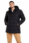 Mens Branded Winter Puffer Padded Long Hooded Jacket With Carry Bag