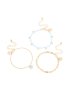 Goldair Gold Blue Beaded & Butterfly Charm Bracelets 3-PACK