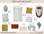 Cot Duvet Bedding Simple Cactus Plain Pattern Set