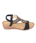 Ladies Savoy LQK9339 Wedge Sandal - 8 Black