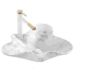 Counter Top Ceramic Basin / Table Top - Bat White&grey Marble