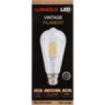 FILA Lumaglo Warm White B22 Vintage Ment LED Globe 6W