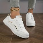 Women's Casual Slip-on Sneakers Breathable Low-top Walking Skate Shoes Lightweight White Daily Shoes