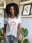Leopard Kiss Oversized Tee - White - Medium