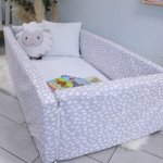 Full Dotted Pattern Travel Bed Grey And White