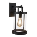 Gabriel Metal And Glass Outdoor Wall Light - Black