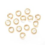 Real 18K Gold Plated 304 Stainless Steel Open Jump Rings 6X1MM 10G