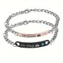 His Queen Her King Couples Bracelets Set Of 2 Elegant Zinc Alloy Link Chain With Synthetic Gemstones Crown Charm Bracelets Ideal For Valentine's Day