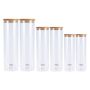 Kitchen Glass Food Storage Jars With Airtight Bamboo LID-6 Pack