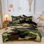 2 3PCS Fashion Duvet Cover Set Camouflage Printed Bedding Set Soft Comfortable Breathable Duvet Cover For Bedroom Guest Room Dor