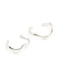 Silver Organic Small Wave Wrist Cuffs 2-PACK