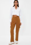 Cargo Straight straight Fit Woven Double Pocket Woven Trousers Brown - Brown