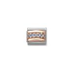 Composable Classic Link Rose Gold Light Blue Stones