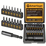 15PCS Set Torx Screwdriver Bit Kit Safety Tamper Proof Star Drill Bit Kit S2 Alloy Tool Steel 1 "long T4-T40 And 1 4" Magnetic E