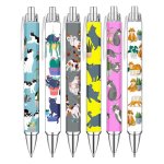 6PCS Cat Print Ballpoint Pens CPP3