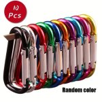 10PCS Heavy Duty Carabiner Keychain Keyring Portable Metal Buckle For Outdoor Camping Hiking Travel