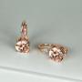 7mm Round Cut Multicolor Zirconia Ear Buckle Earrings 18K Gold Plated Birthstone Jewelry Gift