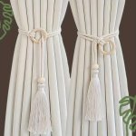 Boho-chic Adjustable Curtain Tieback With Tassel - Handwoven Polyester Perfect For Bedroom & Living Room Decor